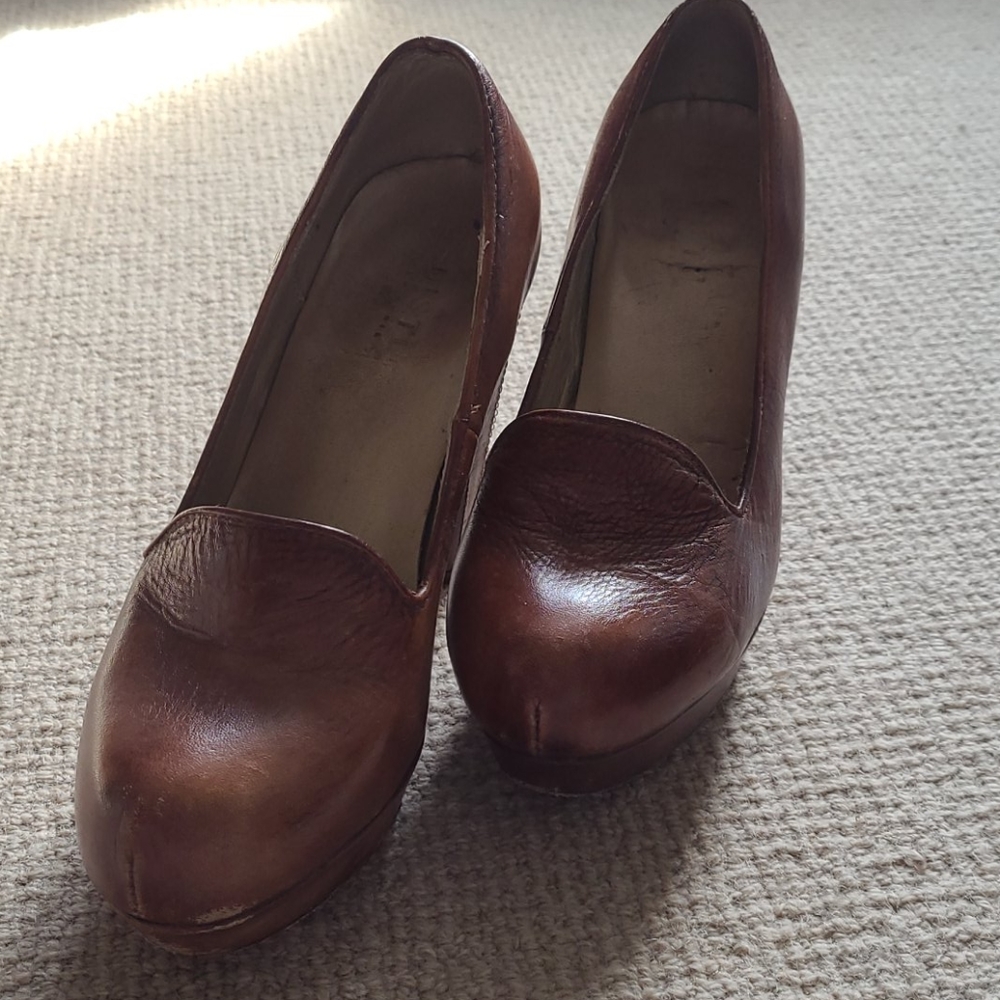 Bed Stu BedStu Cognac platform leather heel